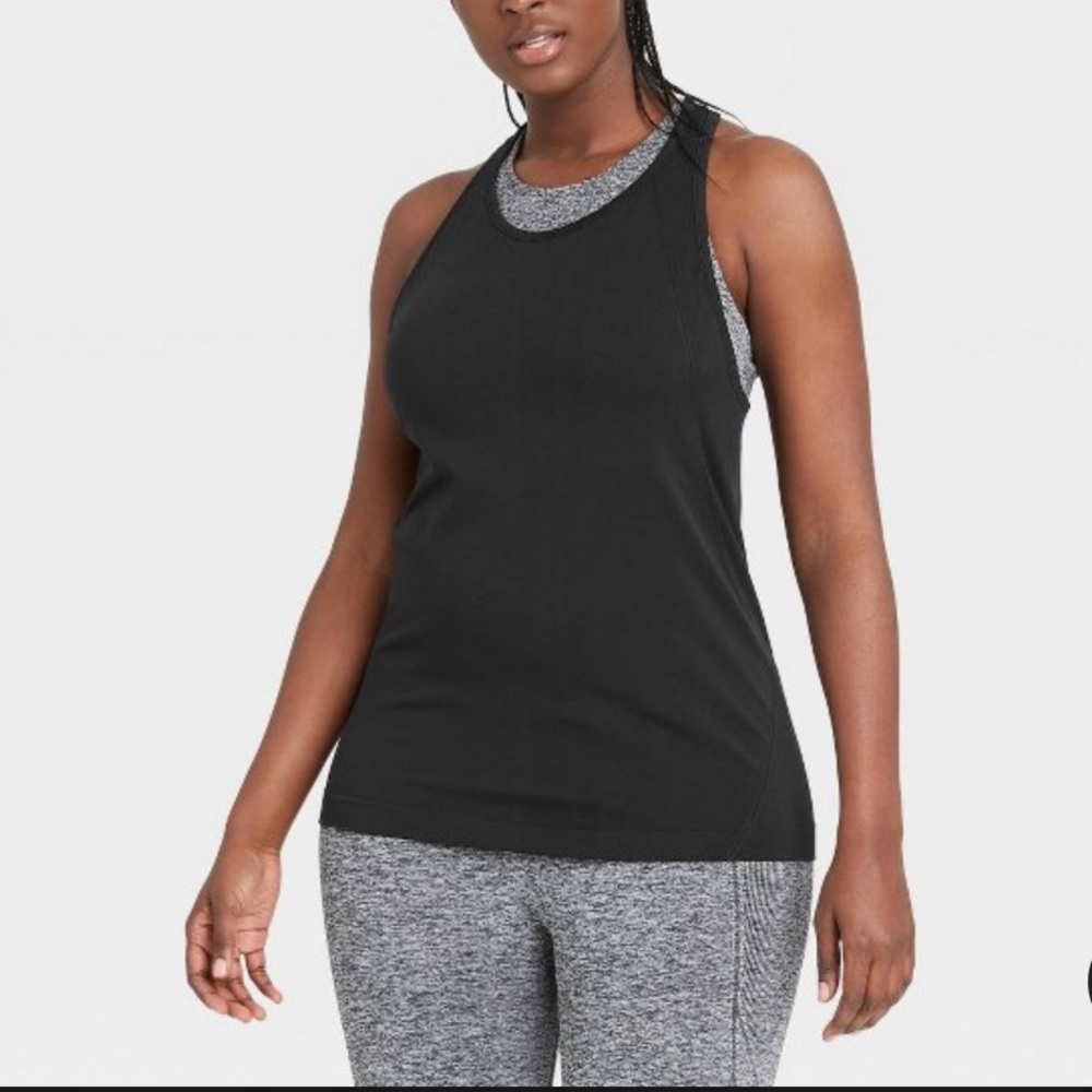 All in Motion Seamless Racerback Tank Black M